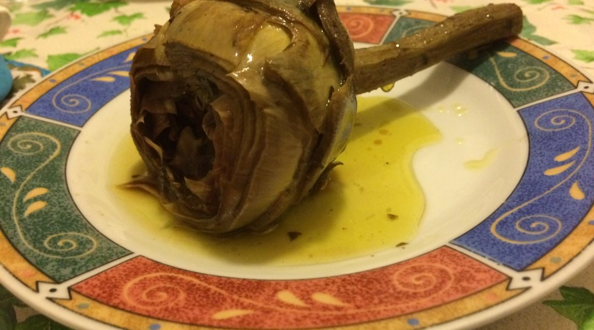 This is the authentic Roman style artichokes ingredients, with a little of my own kitchen creativity