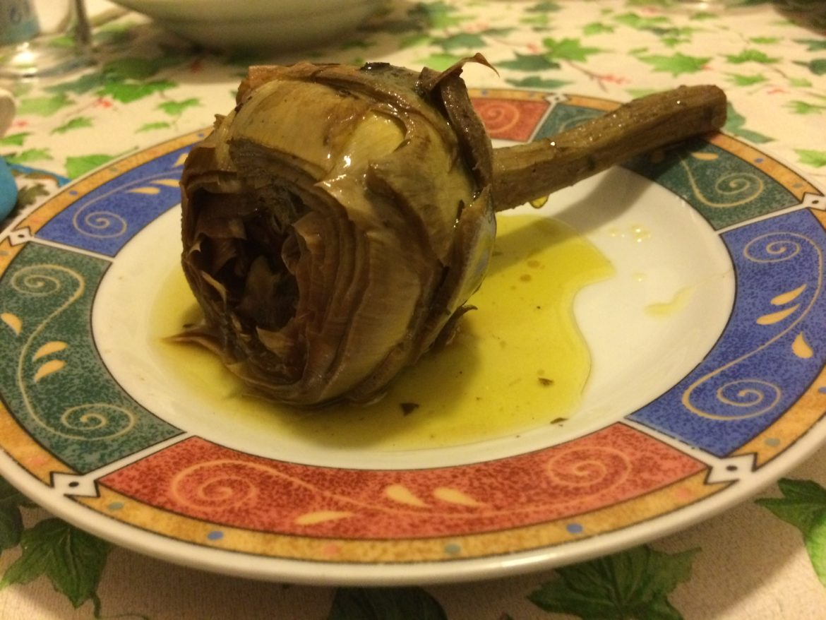 This is the authentic Roman style artichokes ingredients, with a little of my own kitchen creativity
