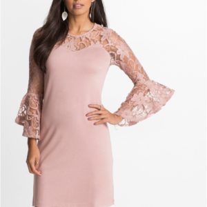 Lovely women's dress with three-quarter lenght lace sleeves. Buy your stunning dress styles for party.