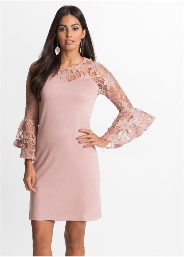 Lovely women's dress with three-quarter lenght lace sleeves. Buy your stunning dress styles for party.
